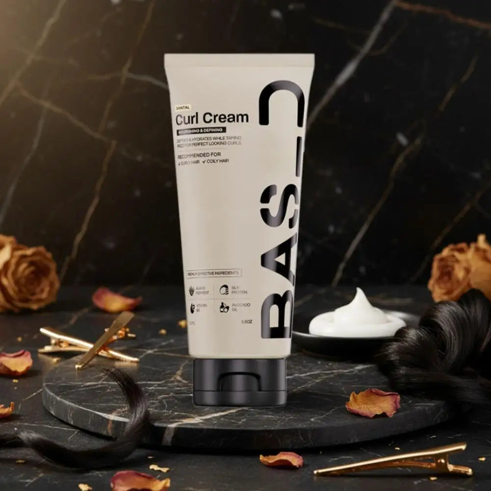 BASED Santal Curl Cream Long-Lasting Hold Elasticity Nourishing Hair Fluffy Wave Styling Cream For Perfect Looks