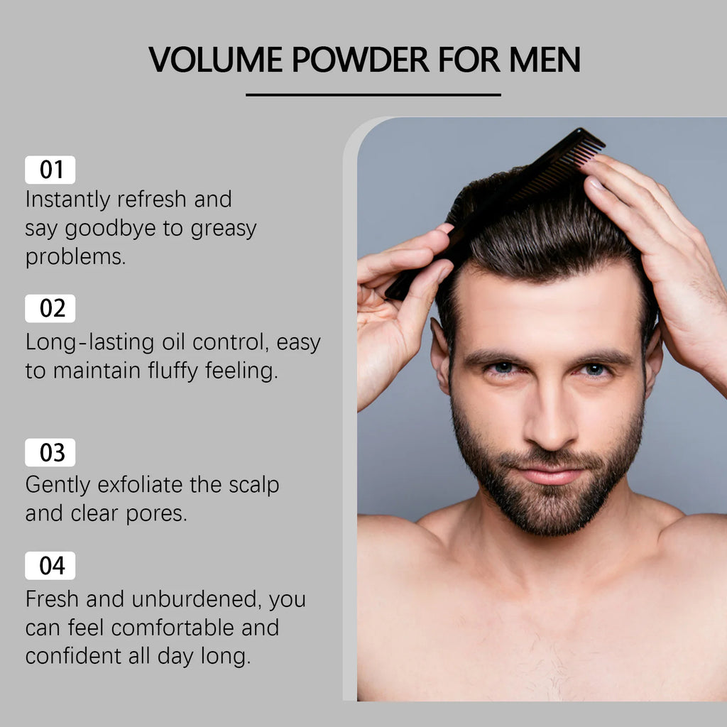 Volume Powder for Men Strong Hold Texturizing Lasting Oil Control Salon Matte Finish Thicker Grooming Fluffy Hair Styling Powder
