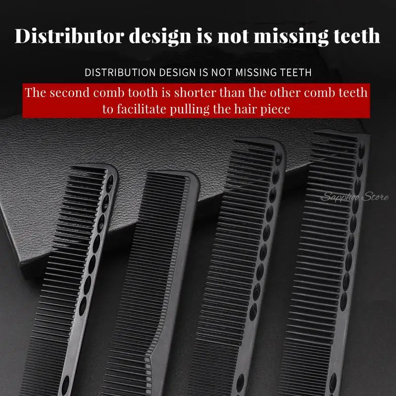 Professional Hairdresser Hair Cutting Comb Black carbon Double-sided Heat Resistant Salon Antistatic Barber Styling Brush Tool