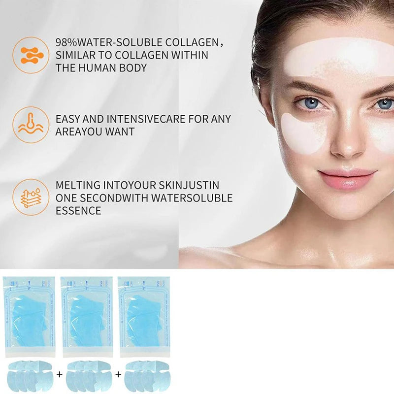 3/5 Sets Soluble Collagen Face Serum Mask Anti Aging Moisturizing  Hydrolyzed Film Fade Fine Lines Firming Lifting Gel Skin Care