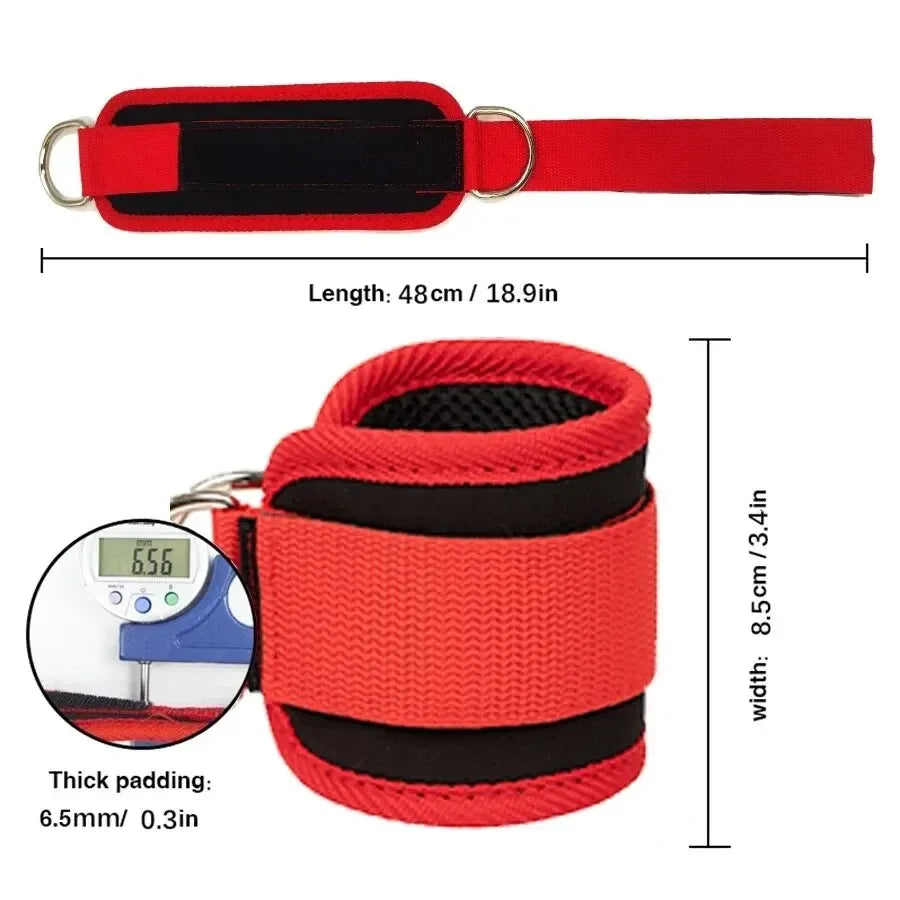 1/2Pcs Fitness Ankle Straps Adjustable D-Ring Support Cuffs Gym Leg Strength Workouts Pulley With Sports Guard Safety Abductors