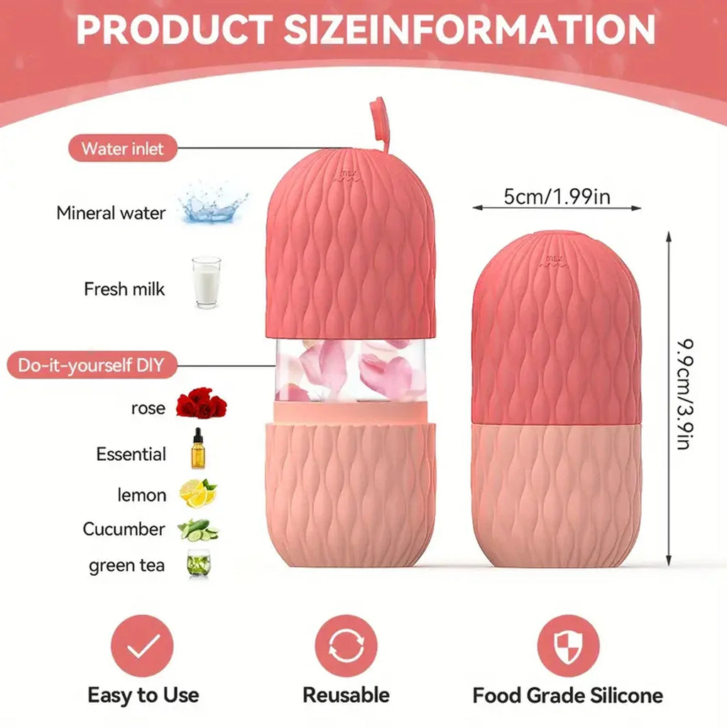 Reusable Ice Face Roller & Stainless Steel Gua Sha Tool For Skin Care Puffiness Ice Facial Roller Shrink Pores Face Lifting