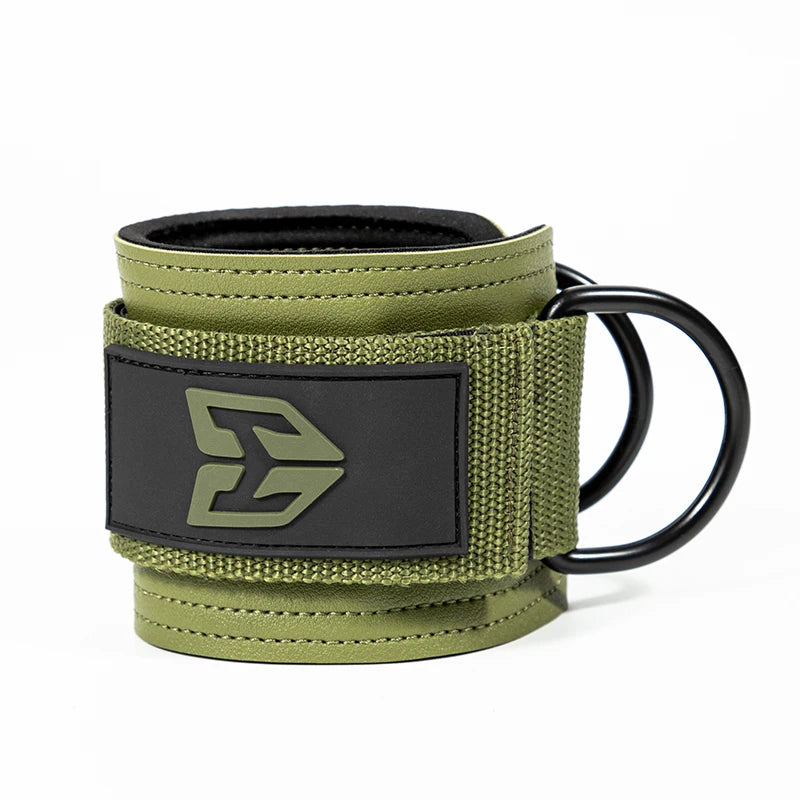Fitness wrist strap with adjustable D-ring support cuffs, gym strength training buckle pulley, sports protection safety belt