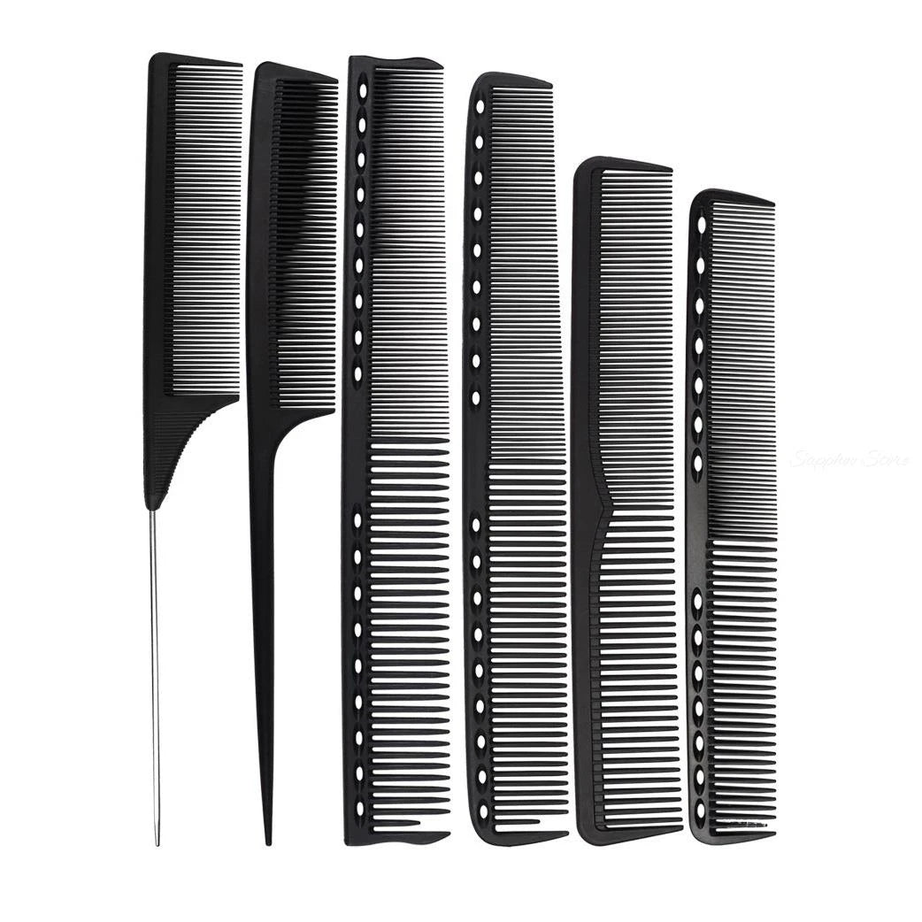 Professional Hairdresser Hair Cutting Comb Black carbon Double-sided Heat Resistant Salon Antistatic Barber Styling Brush Tool
