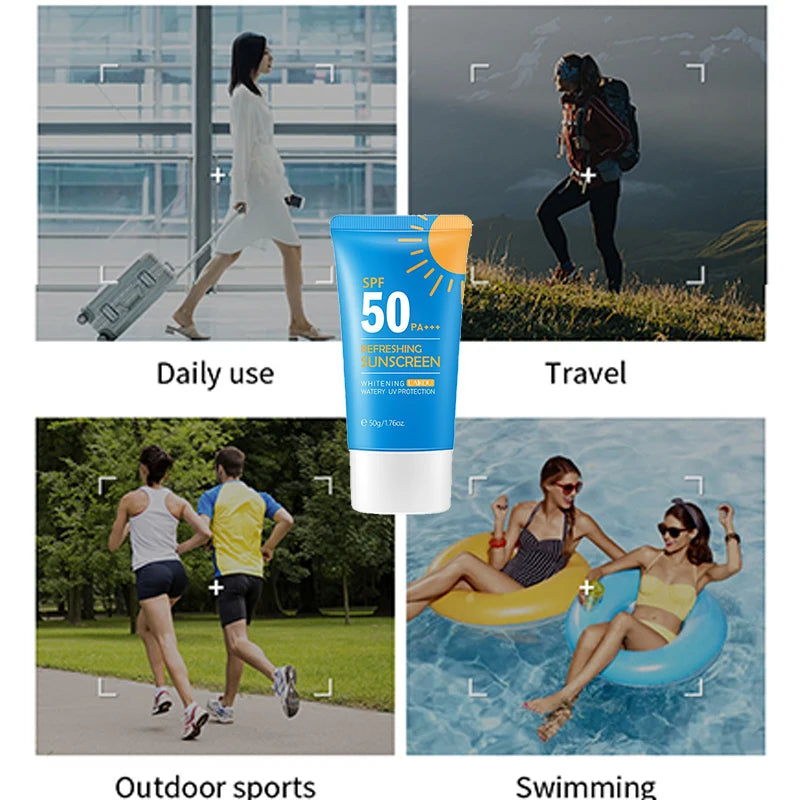 LAIKOU Refreshing Sunscreen Moisturizing Whitening Sun Cream Oil-control Sunblock Cream Bleaching Facial Skin Care SPF 50 PA+++