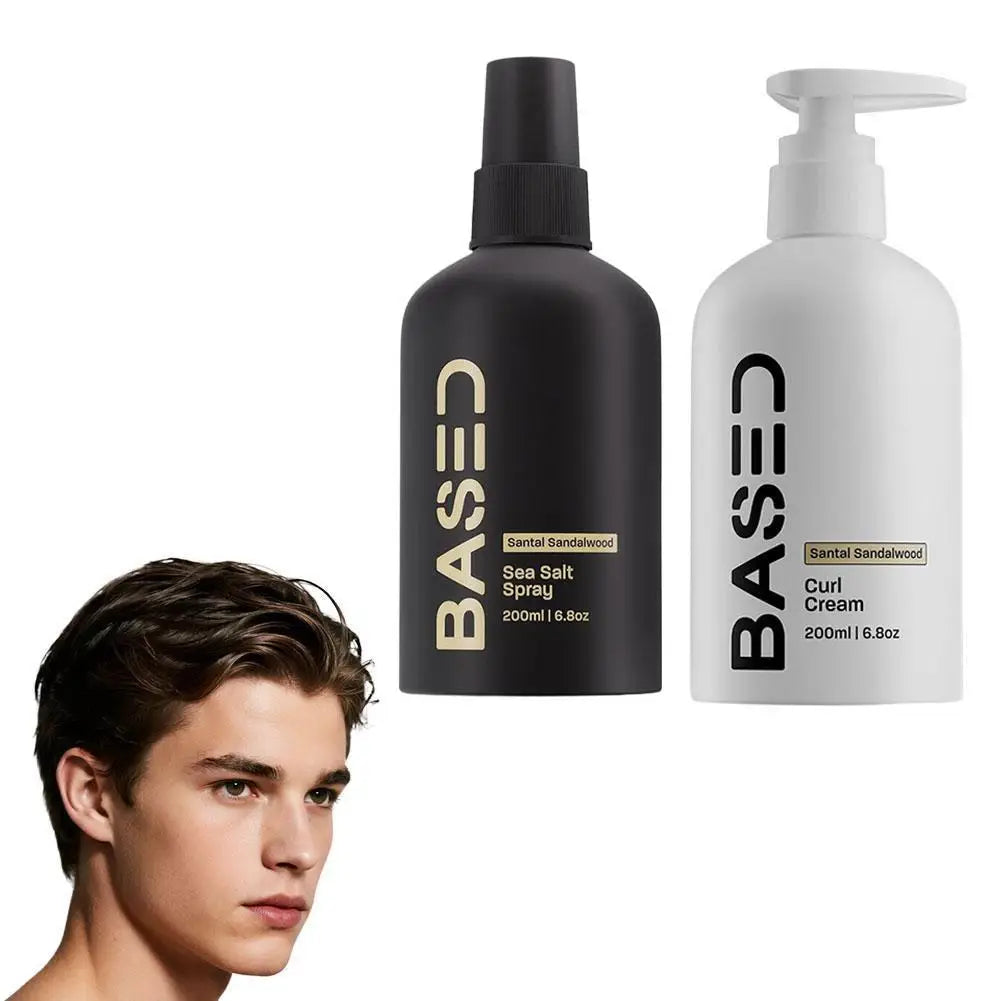 BASED Sea Salt Hair Care Shampoo Conditioner Volumizing Texturizing Hair Spray Curl Defining Cream Instant Shaping Long-Lasting