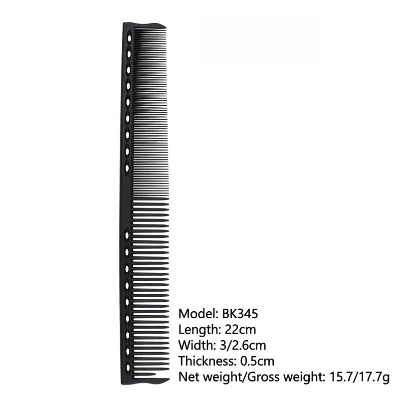 Professional Hairdresser Hair Cutting Comb Black carbon Double-sided Heat Resistant Salon Antistatic Barber Styling Brush Tool