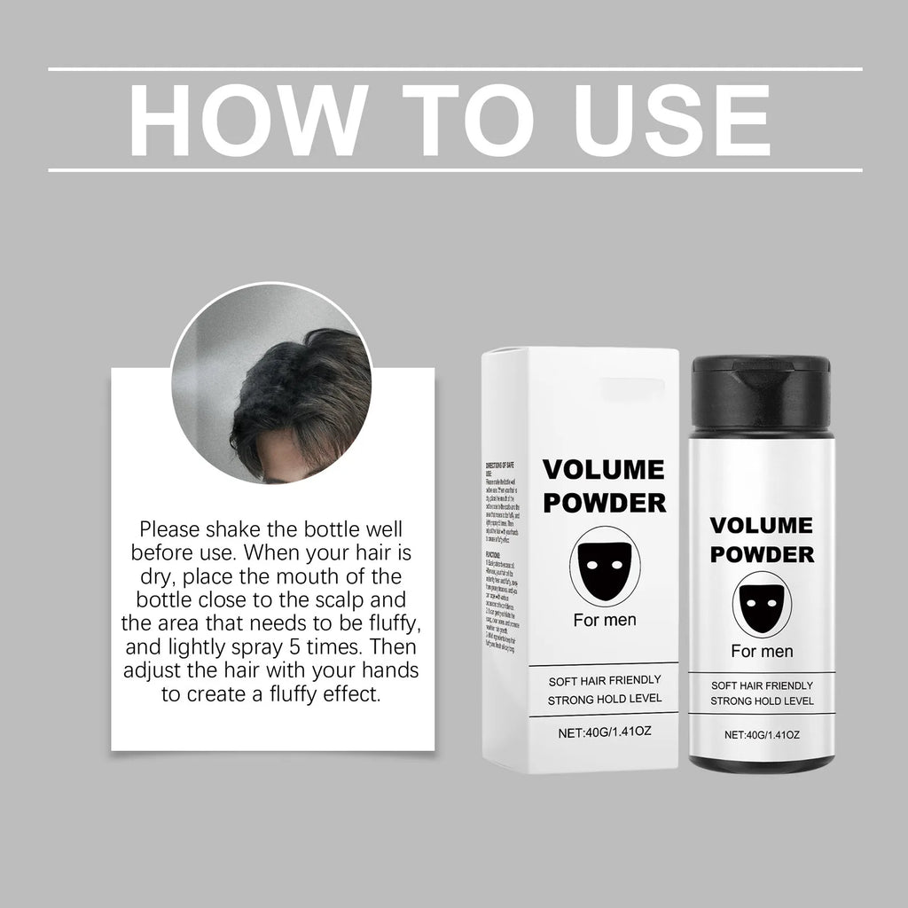 Volume Powder for Men Strong Hold Texturizing Lasting Oil Control Salon Matte Finish Thicker Grooming Fluffy Hair Styling Powder
