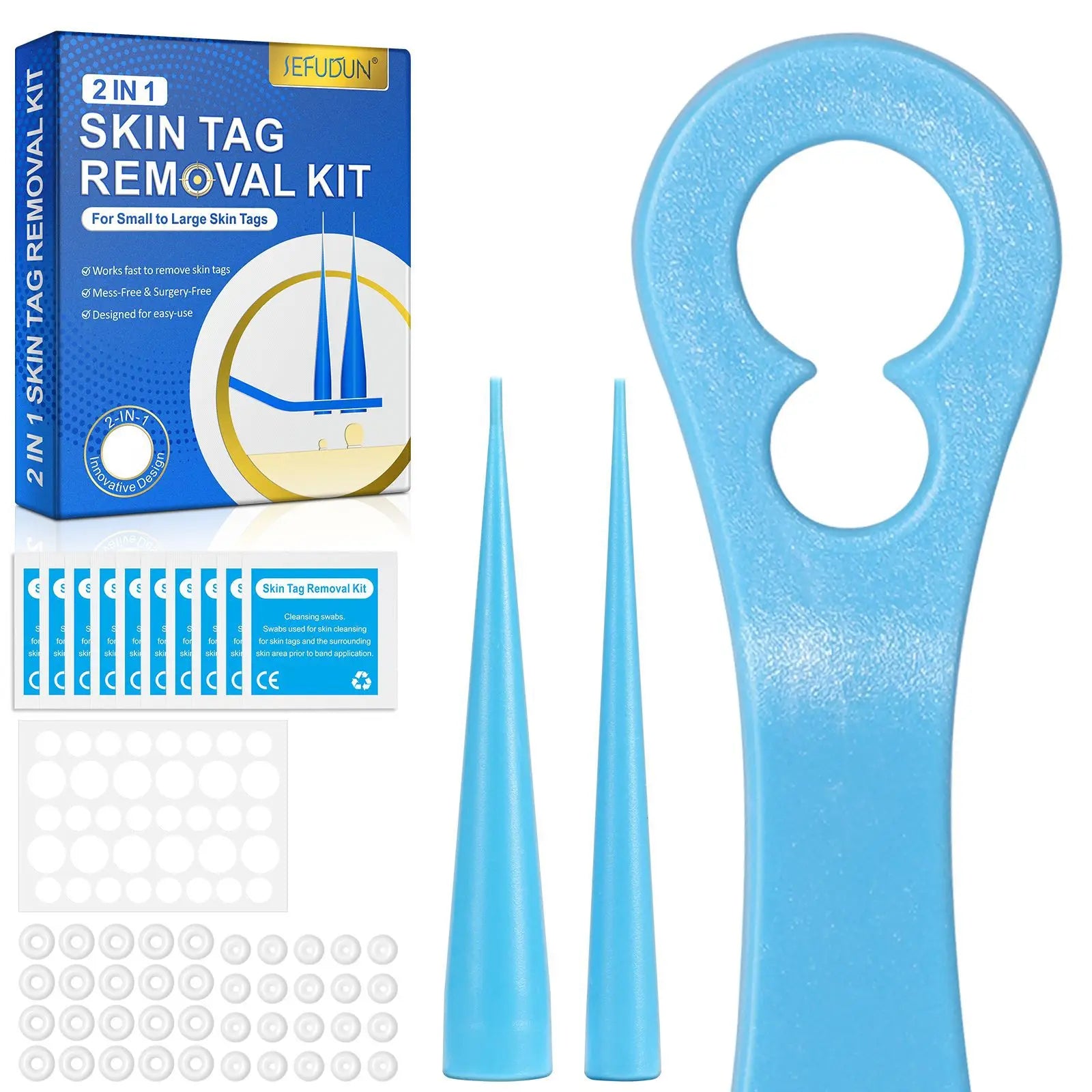 2 In 1 Auto Skin Tag Removal Kit Painless Mole Wart Remover Equipment Micro 2-9mm Treatment Tool Easy To Clean Skin Care Tool