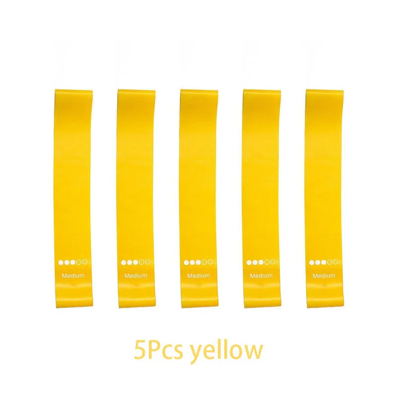 5Pcs/Set Yoga Resistance Rubber Bands Bodybuilding Elastic Bands Pilates Exercise Workout Bands Expander Belt Fitness Equipment