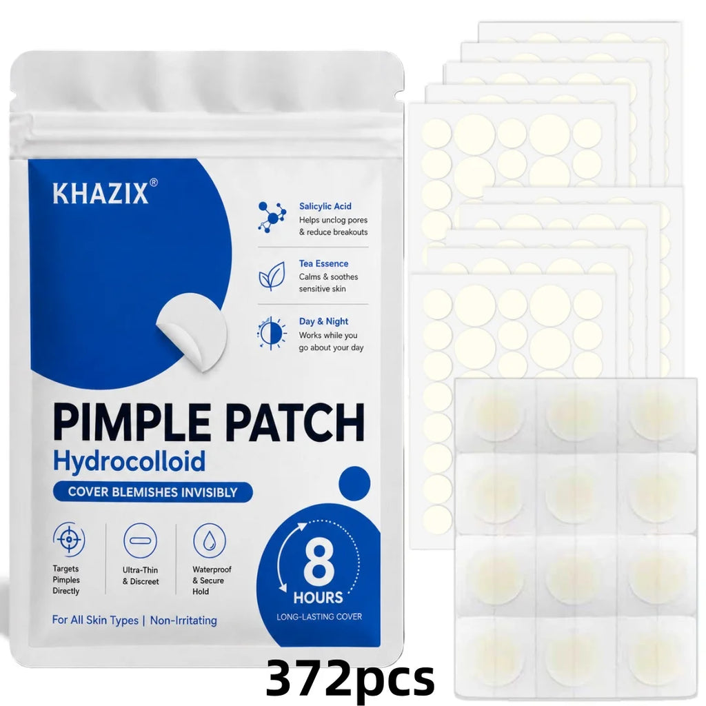 372pcs Hydrocolloid Acne Pimple Patch, Hydrocolloid Spot Stickers, Covering Zits and Defect