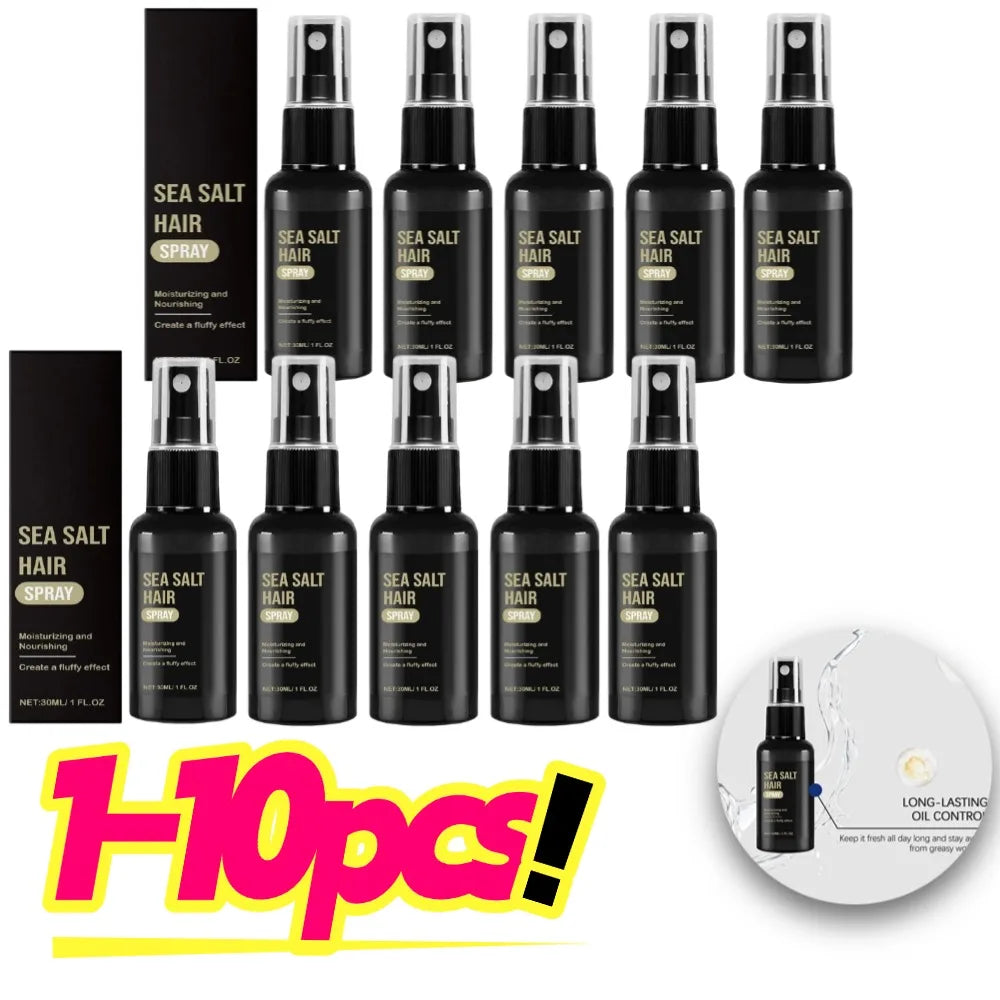 1-10Pcs Sea Salt Hair Volumizing Spray Improve Texture Strong Hold Wave Thickness Non Greasy Modeling Curly Hair Styling Oils