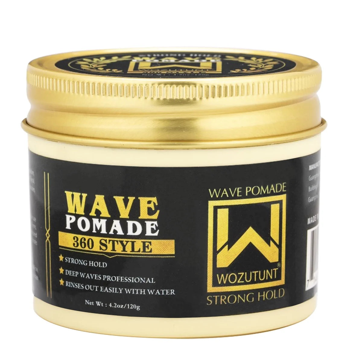 WOZUTUNT 120g Wave Control Pomade 360 Style Strong Hold Long Lasting Curly Hair Cream Wavy Hair Styling & Care Products for Men