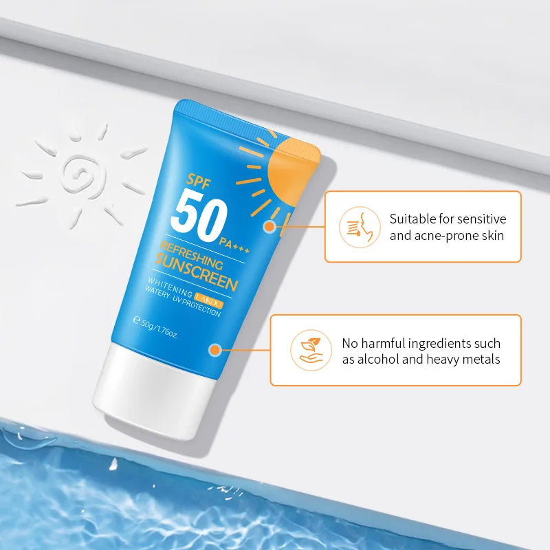 LAIKOU Refreshing Sunscreen Moisturizing Whitening Sun Cream Oil-control Sunblock Cream Bleaching Facial Skin Care SPF 50 PA+++