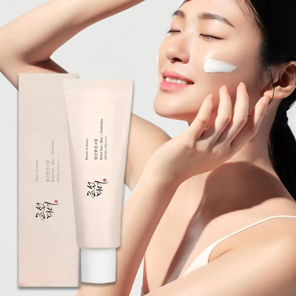2pcs SPF50+ Sunscreen Korean Rice Probiotic Solar Blocker Skin Whitening Cream Anti UV Sun Block Hydrating Sun Lotion