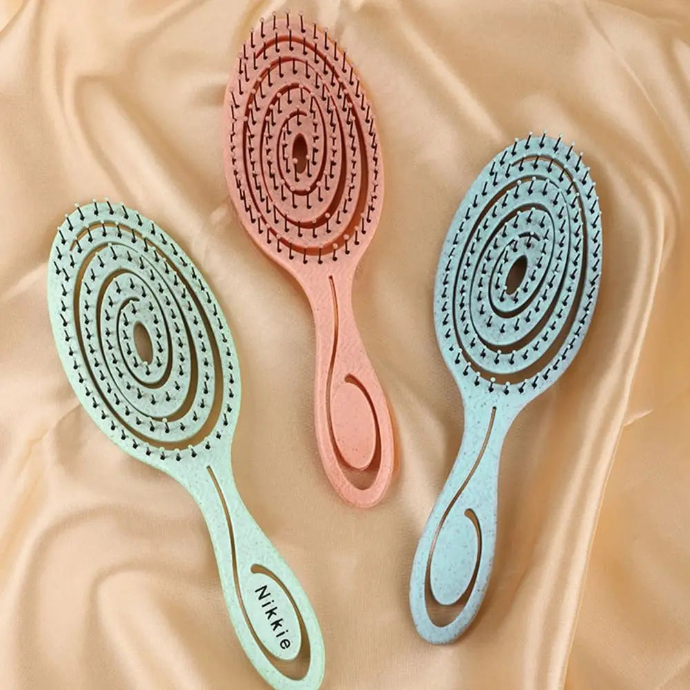 New Elastic Massage Comb Wet and Dry Hollow Out Soft Pins Styling Comb Hairdressing Hair Brush Anti-static Salon Styling Tools