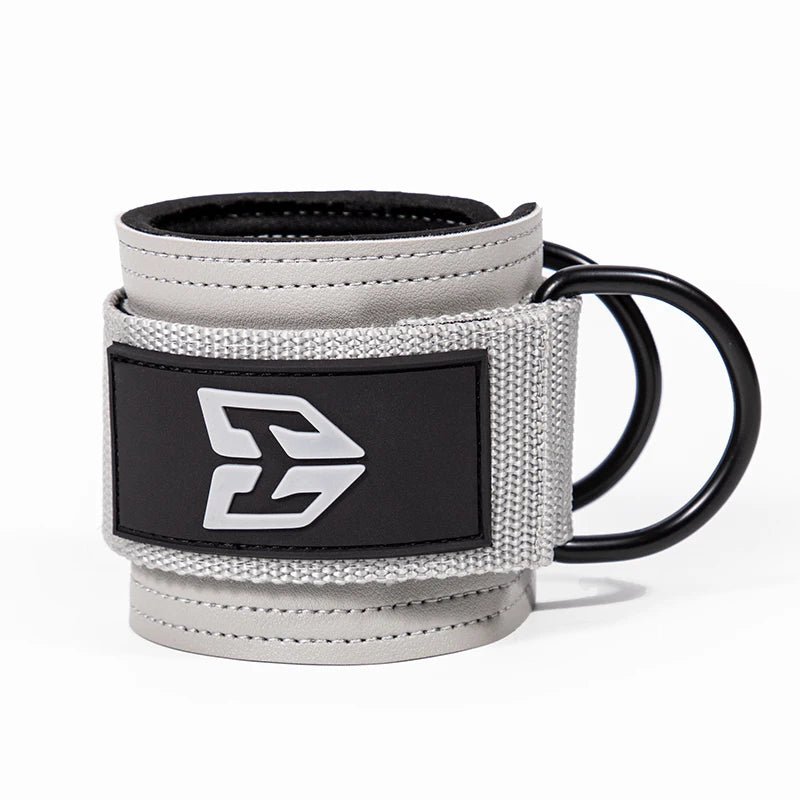 Fitness wrist strap with adjustable D-ring support cuffs, gym strength training buckle pulley, sports protection safety belt