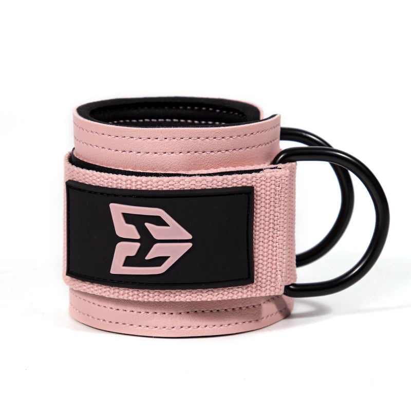 Fitness wrist strap with adjustable D-ring support cuffs, gym strength training buckle pulley, sports protection safety belt